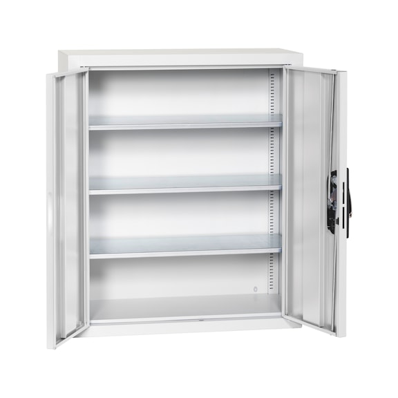 Fl&uuml;gelt&uuml;renschrank Tiefe 300 mm - FLGTRSHRNK-LGRBOX-SLB-FB306-RAL7035