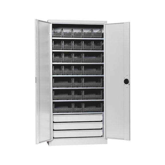 Wing door cab sld. sheet metal door W-SLB size 3,4 - WNGDRCAB-STEEL-SLB-FB522S-BOX-RAL7035