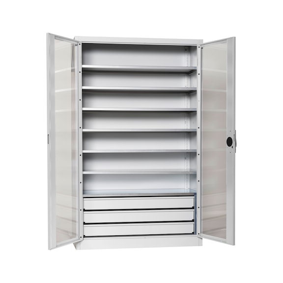 Hinged door cab. door w viewing wind. f. W-SLB 3,4 - WNGDRCAB-WNDW-SLB-FB521S-RAL7035