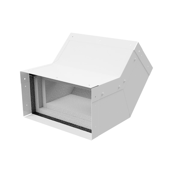E90 fire protection duct inner corner - AY-INCRN-FPDCT-E90-WHITE-1X45°-110X50