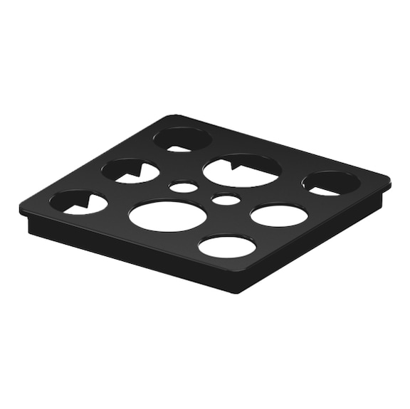 Deckel f&uuml;r Ordnungsbox ADD Box - DECKEL-ADD-BOX-KST-P-1X1-GELOCHT-SCHW