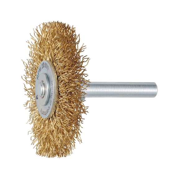 Wheel brush with thread mount - RDBRSH-PWRDRL-(BRS)-D50X6,5X6MM