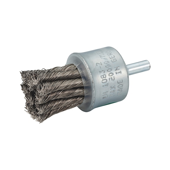 Pinselbürste Edelstahl gezopft mit Schaft - ZENTFUGBURST-BOMA-GEZOPFT-EDST-D29X6MM