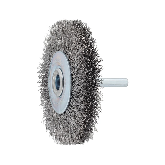 Wheel brush Steel, crimped, with shank - WHLBRSH-SHNK-PWRDRL-STEEL-D80X13X6MM