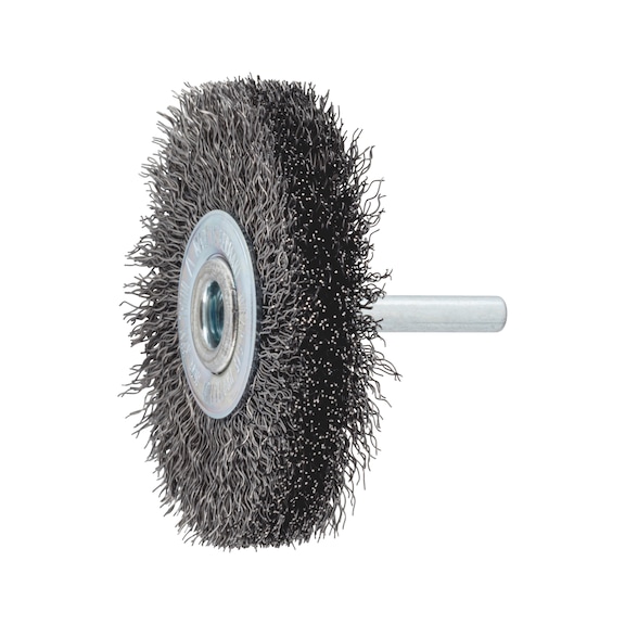 Wheel brush Steel, crimped, with shank - WHLBRSH-SHNK-PWRDRL-STEEL-D70X13X6MM