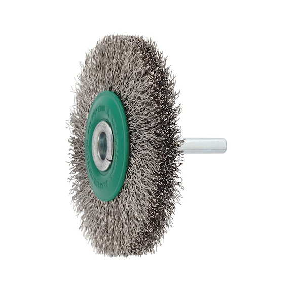 Rundb&uuml;rste Edelstahl gewellt mit Schaft - SHFTRDBURST-BOMA-EDST-D80X13X6MM
