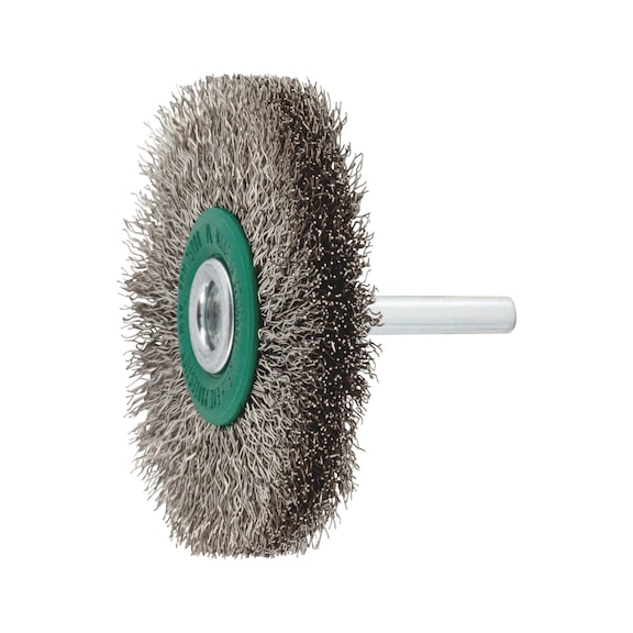 Kefa na disky Nehrdzavejúca oceľ, vlnitá, so stopkou - WHLBRSH-SHNK-PWRDRL-SST-D70X13X6MM