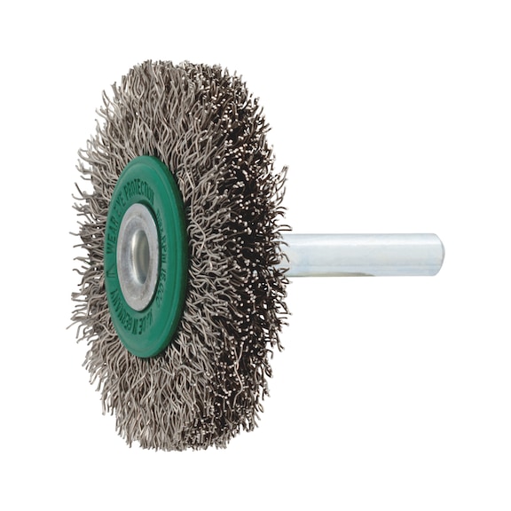 Kefa na disky Nehrdzavejúca oceľ, vlnitá, so stopkou - WHLBRSH-SHNK-PWRDRL-SST-D50X11X6MM