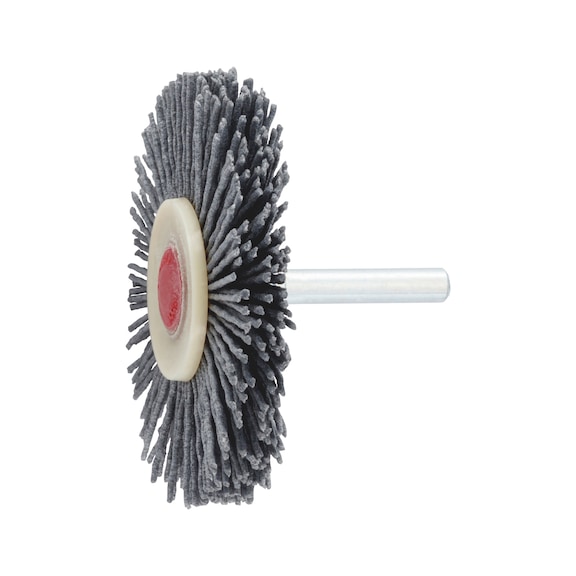 Rundb&uuml;rste Universal mit Schleifborsten gewellt mit Schaft - SHFTRDBURST-SIC-K120-D70X10X6MM