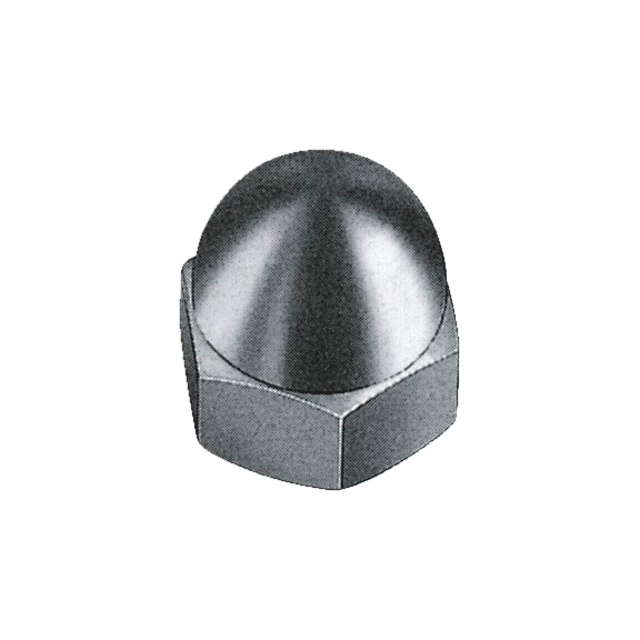 Ecrou borgne hexagonal, forme haute DIN 1587 laiton chrom&eacute; (F2J) - ECR-CHAPEAU-DIN1587-LAIT-CL&Eacute;22-(F2J)-M14