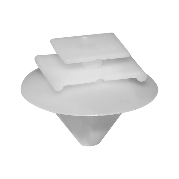 Clip finitura per interni con testa mezzo tonda adatta per fori ovali - FERMAPANNELLO-BIANCO-FIAT-LANCIA-JEEP