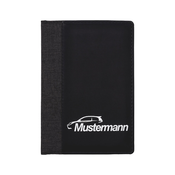 KFZ-Scheinmappe Metropolitan bedruckt - MAPPE-METROPOLITAN-SCHW-GRAPHIT-1FARBIG