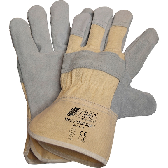 Protective glove, leather Nitras 1301C Split Star 1 - GLOV-NITRAS-SPLITSTAR1-1301C-SZ10