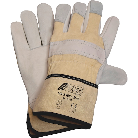 Protective glove, leather Nitras 1403H Zeus