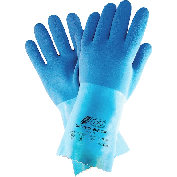 Chemical protective glove Nitras 1611 Blue Power Grip