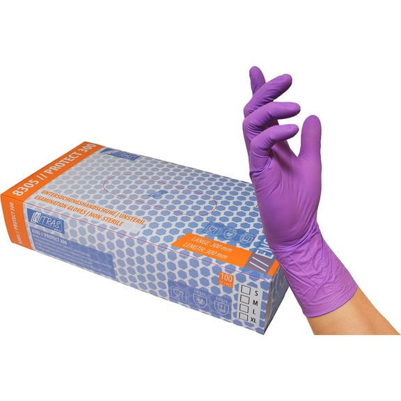 Disposable gloves nitrile Nitras Protect 300 - GLOV-NITRAS-PROTECT300-8305-M