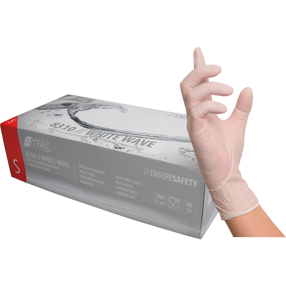 Protective glove, disposable Nitras 8310 White Wave - GLOV-NITRAS-WHITEWAVE-8310-L