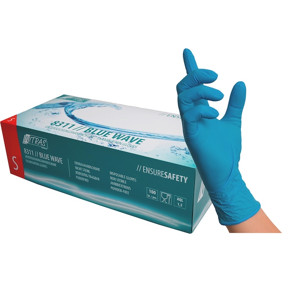 Protective glove, disposable Nitras 8311 Blue Wave - GLOV-NITRAS-BLUEWAVE-8311-M