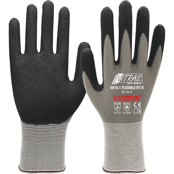 Protective glove, knitted and coated Nitras 8810 Flexible Fit K