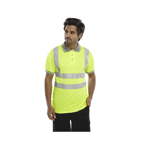 High Visibility Polo Shirts - HIVISPOLO-YELLOW-L