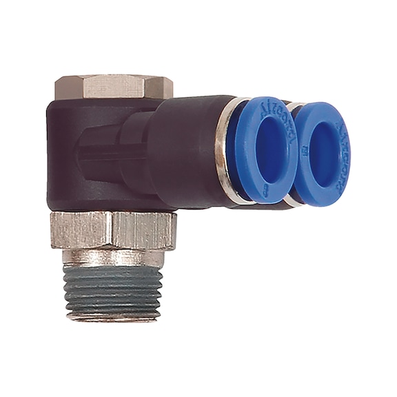 Y-shaped push-in fitting 90° R thread - 1