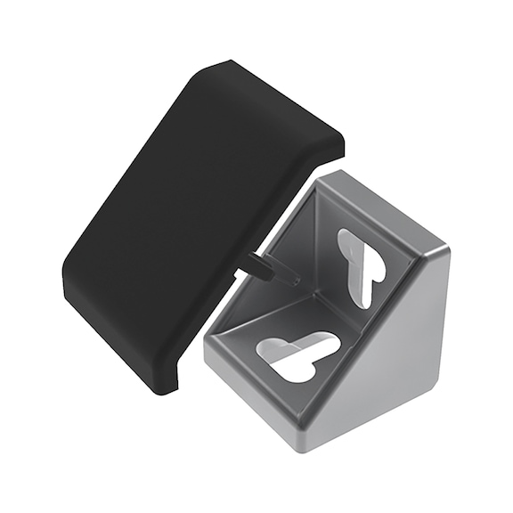 Aluminium bracket set - ANGL-SET-AL-BLK-SLOT10-42X42X43MM