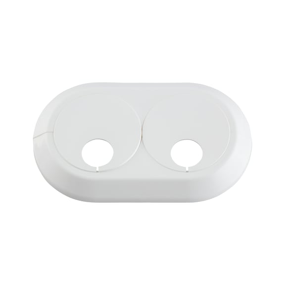 Rosace de tuyau double variable avec un espacement des trous flexible - PIPCOLAR-DB-VAR-WHITE-D16MM
