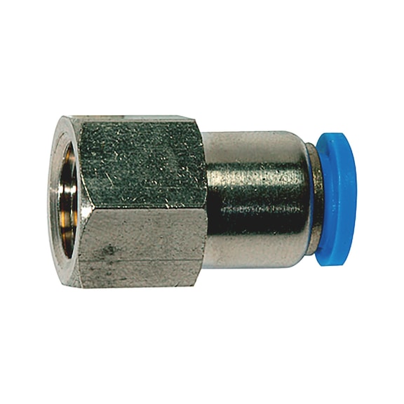 Straight push-in fitting hexagon female thread - 1