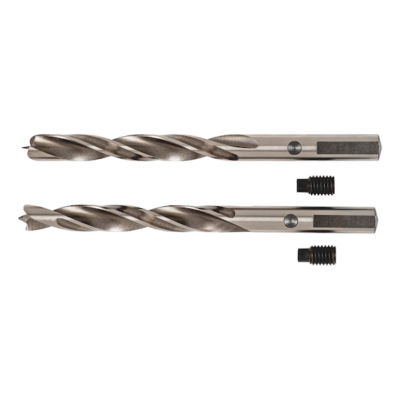 Wood centre drill bit with set screw - DRL-CENT-HOSAW-WO-HSS-THRDPIN-D10-L131