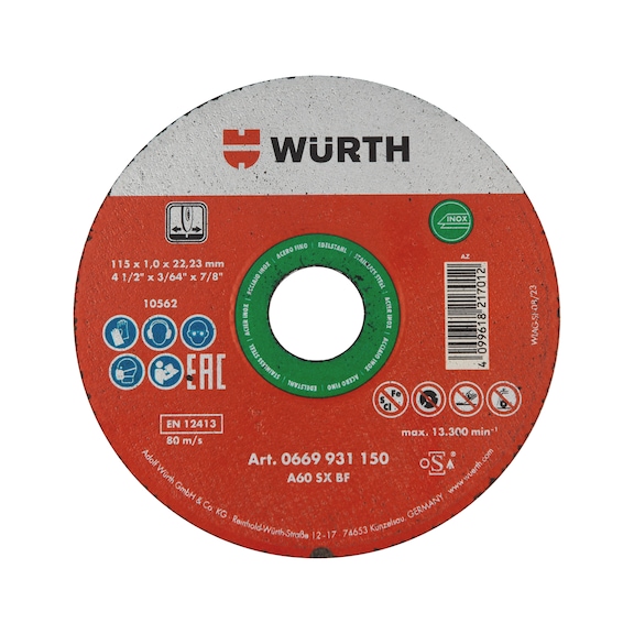 Disco da taglio plus per acciaio inossidabile