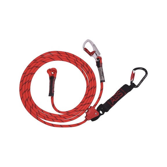 Fall arrester trailing ABS lanyard