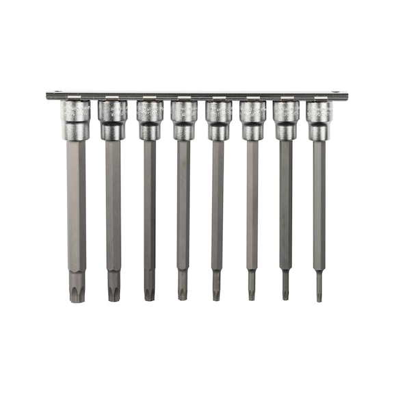 TX-kärkihylsysarja 3/8" 8-osaa, pitkät hylsyt - 3/8 TX-HYLSYSARJA PITKÄT 8-OS