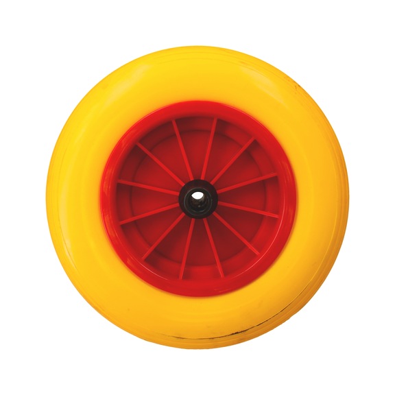 Anti-puncture wheelbarrow wheel - SP-WHLBWWHEEL-PU/PP-YELLOW/RED-D350MM