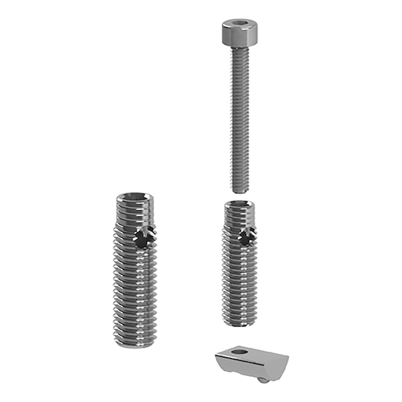 Automatic connector stainless steel set - AUTOMATICCONNECTOR-SST-SET-SLOT5-M4X30