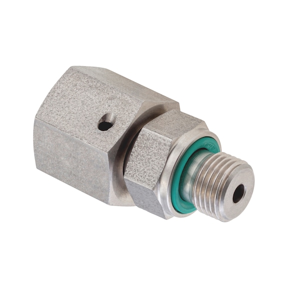 Adjustable straight sealing cone male fitting ISO 8434-1, stainless steel 1.4571, BSPP male thread with o-ring - 1