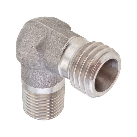 Angled screw-in conn. sst taper. BSP MT 90° - 1