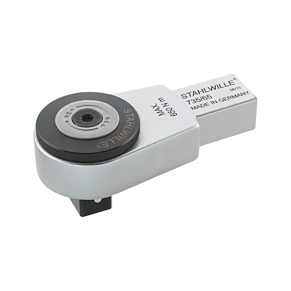 Fine-tooth ratchet with plug-in torque wrench head drive Stahlwille 735/65 - RTCHT-STAHLWILE-PLGIN4PT-58251065-3/4ZO