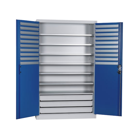 Wing door cabinet, depth 500 mm - WNGDRCAB-STRG-SLB-FB514S-RAL5010