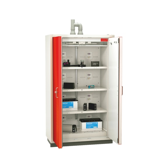 Hazardous materials cabinet Type 90 XL Standard for rechargeable batteries - SAFECAB-BATTERY-T90-STANDARD-XL