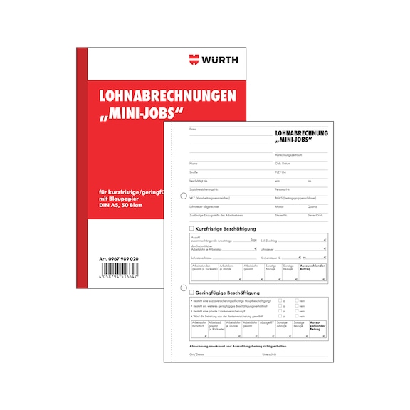 Payroll accounting for mini jobs - FORM-WAGE BILL MINI JOBS