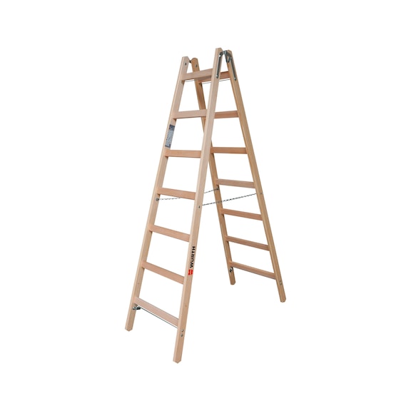 Wooden standing ladder with rungs - STANDLDR-WO-2X7RUNGS