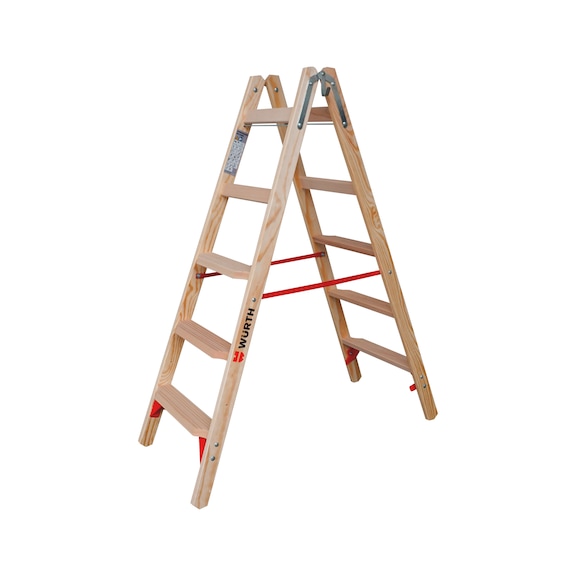 Holz-Stufenstehleiter - STEHLEI-HO-2X5-STUF
