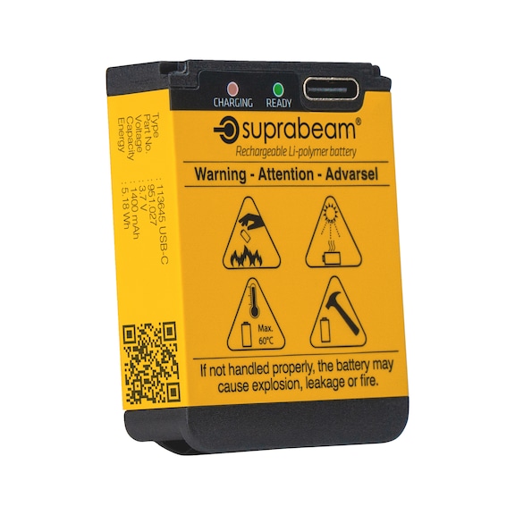 Rechargeable battery for Suprabeam V3air head lamp