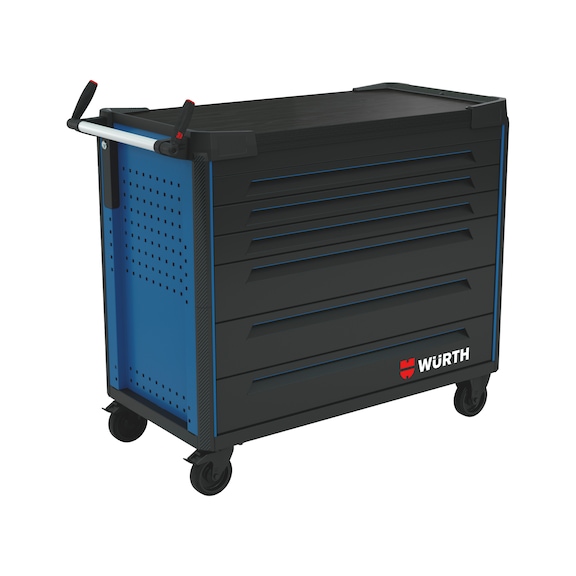 System-Werkstattwagen ULTIMATE 12.8 mit Holz-Arbeitsplatte - WRKSTWG-ULTI-12.8-HOLZ-6SL-RAL5010-FS