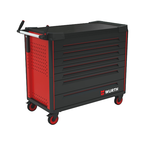 System-Werkstattwagen ULTIMATE 12.8 mit Holz-Arbeitsplatte - WRKSTWG-ULTI-12.8-HOLZ-7SL-RAL3020-FS