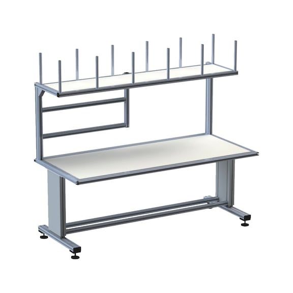 Verpackungs-Arbeitsplatz mit Öffnungsausschnitt 975 mm  - WAPS-VERPACKUNGS-AP-2000MM-M.OEFF-975MM