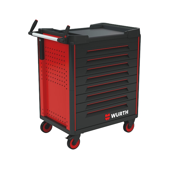 System-Werkstattwagen ULTIMATE 8.8 mit Kunststoff-Arbeitsplatte - WRKSTWG-ULTI-8.8-KST-8SL-RAL3020-FS