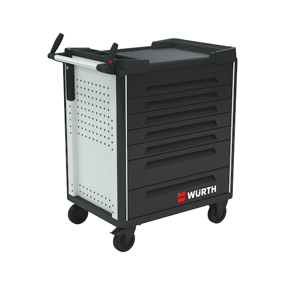 System-Werkstattwagen ULTIMATE 8.8 mit Kunststoff-Arbeitsplatte - WRKSTWG-ULTI-8.8-KST-7SL-RAL7035-FS