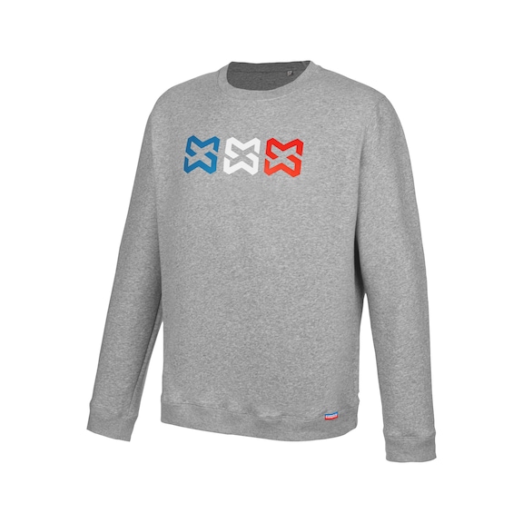 Sweat col rond de travail Made in France en molleton bio - M - gris