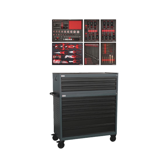 Bestykket værkstedsvogn WE 12.8 - VÆRKSTEDSVOGN WE12.8 ANTRAC. M. 128 DELE